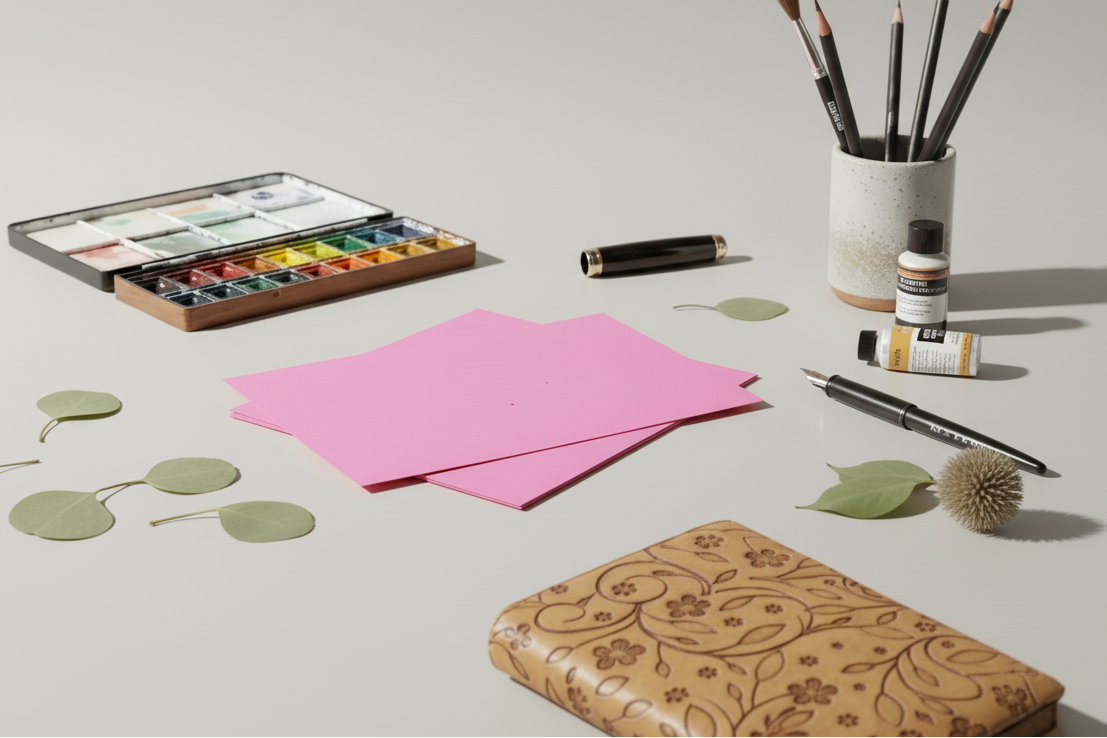 L'Authenticité au Bout de la Plume : Carnet en Cuir & Papier Coton - Format 19x12 cm