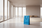 Premium Cotton Paper Gift Bags – Pack of 20 – Shades of Blue &amp; Nature. H28-W-19-L7.5.