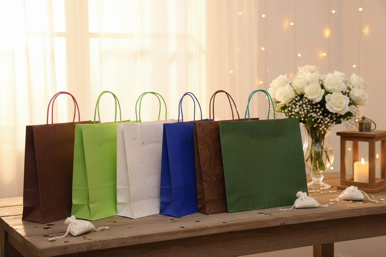 20 Sacs-Cadeaux XXL Coton 41x33cm – Couleurs Terres & Forêts