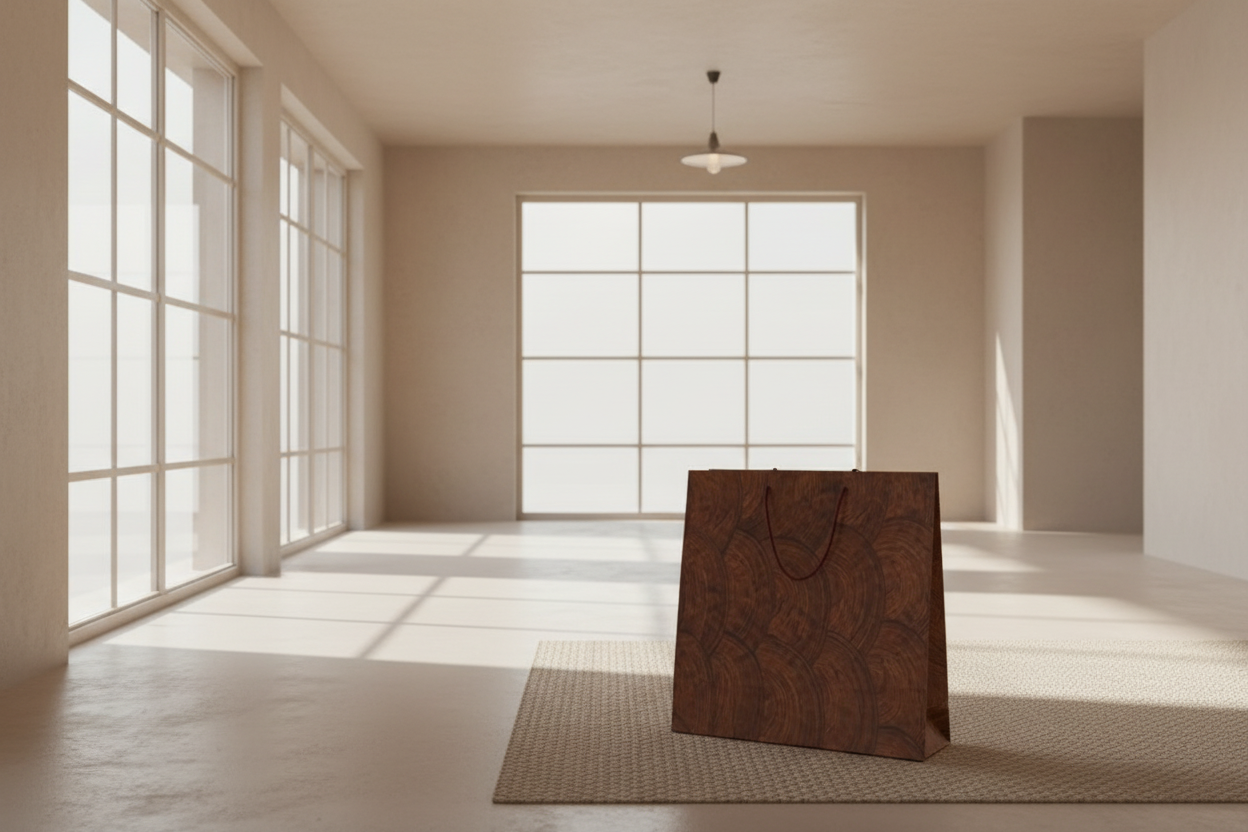 Joshy Craft – Sacs‑cadeaux en papier coton 100% – H 33,5 × L 41,5 × l 11 cm – 200 gsm – Faits main – Lot de 20 – Assortiment de couleurs (marron chocolat, vert pistache, blanc naturel moucheté, bleu royal, bois noyer, vert sapin satiné