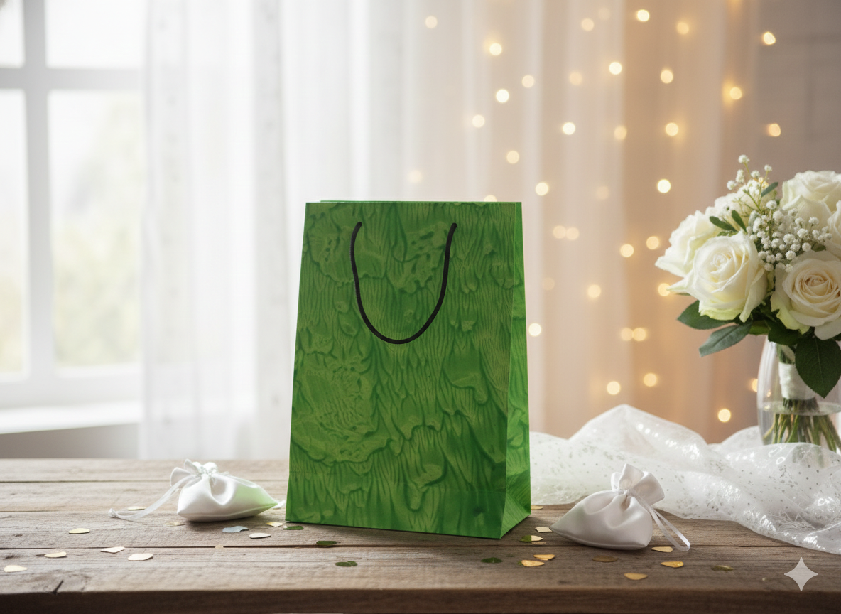 Premium Cotton Paper Gift Bags – Pack of 20 – Forest &amp; Night Collection. H 28 cm x W 19 cm x D 7.5 cm