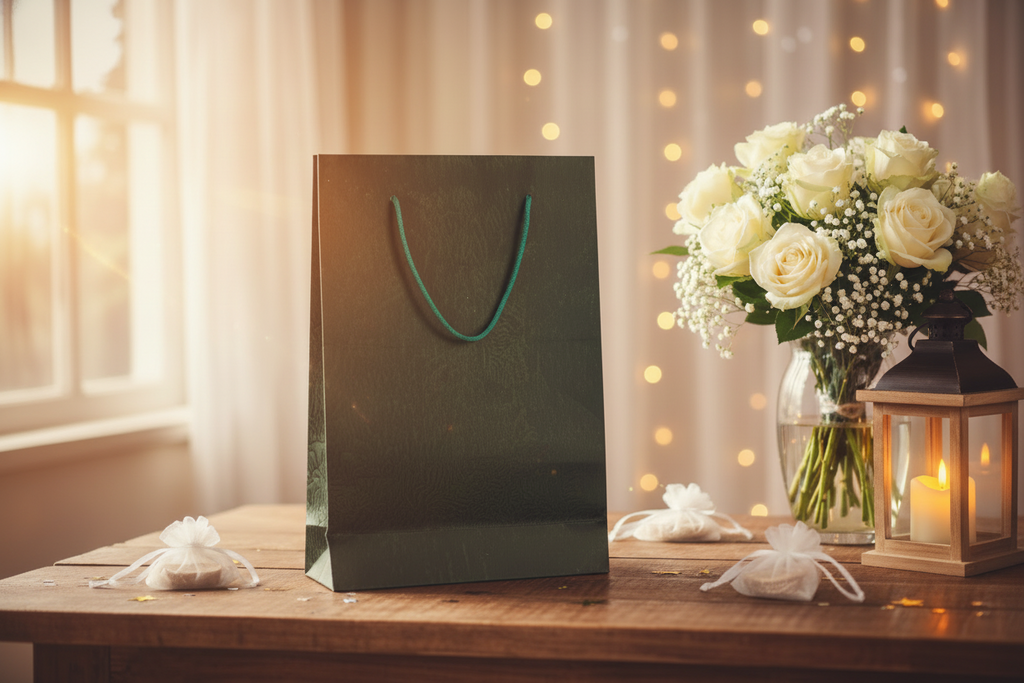 Premium Cotton Paper Gift Bags – Pack of 20 – Forest &amp; Night Collection. H 28 cm x W 19 cm x D 7.5 cm