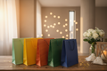 20 Grands Sacs-Cadeaux Coton 31x24cm – Palette Coloris Assortis