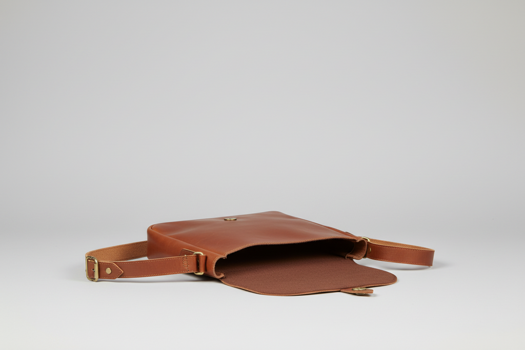 Full Grain Leather Messenger Bag – The Authentic Brown