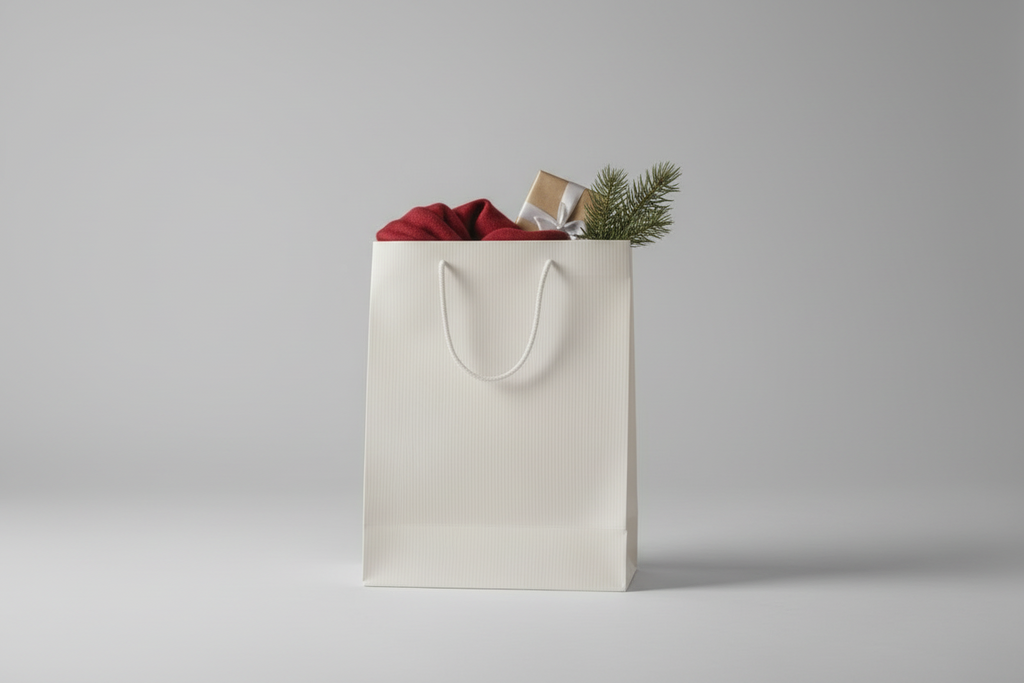 Handmade 100% cotton paper gift bags, 200 gsm – 31.5 × 24.8 × 11.5 cm – Pack of 20 – Mint green, Burgundy, Olive green, Marbled white