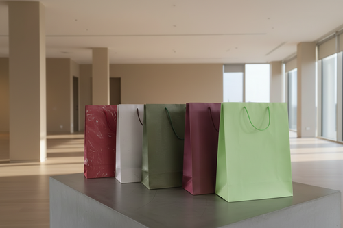 Sacs cadeaux en papier 100% coton fait main 200 gsm – 31,5 × 24,8 × 11,5 cm – Lot de 20 – Vert menthe, Bordeaux, Vert olive, Blanc marbré