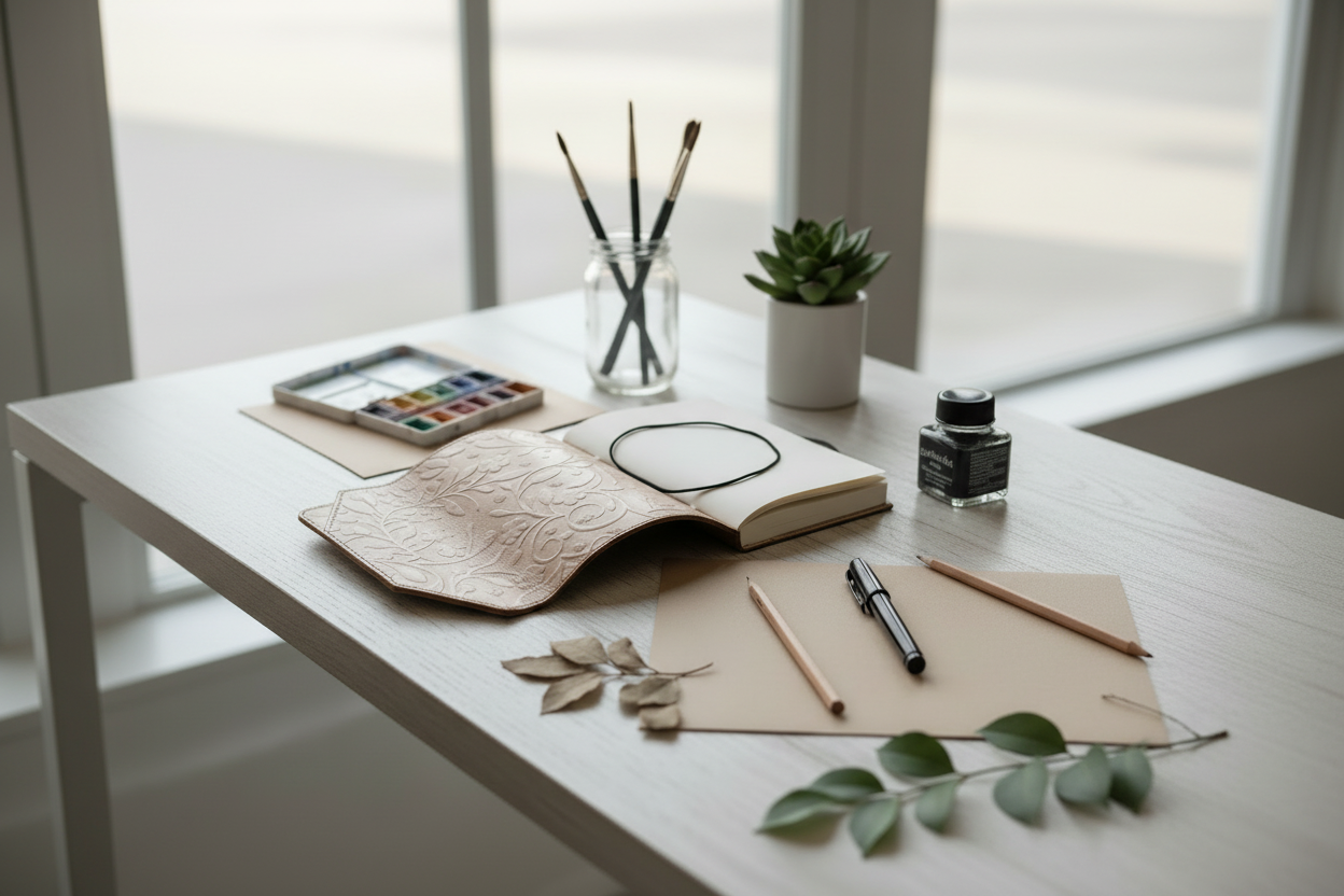 L'Authenticité au Bout de la Plume : Carnet en Cuir & Papier Coton - Format 19x12 cm