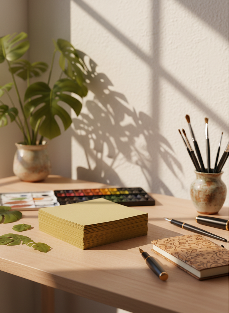 Papier Coton Artisanal A5 (15x21 cm) – Bords Droits | Joshy Craft