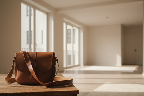 Maroquinerie éthique en cuir tannage végétal - Sac messager artisanal