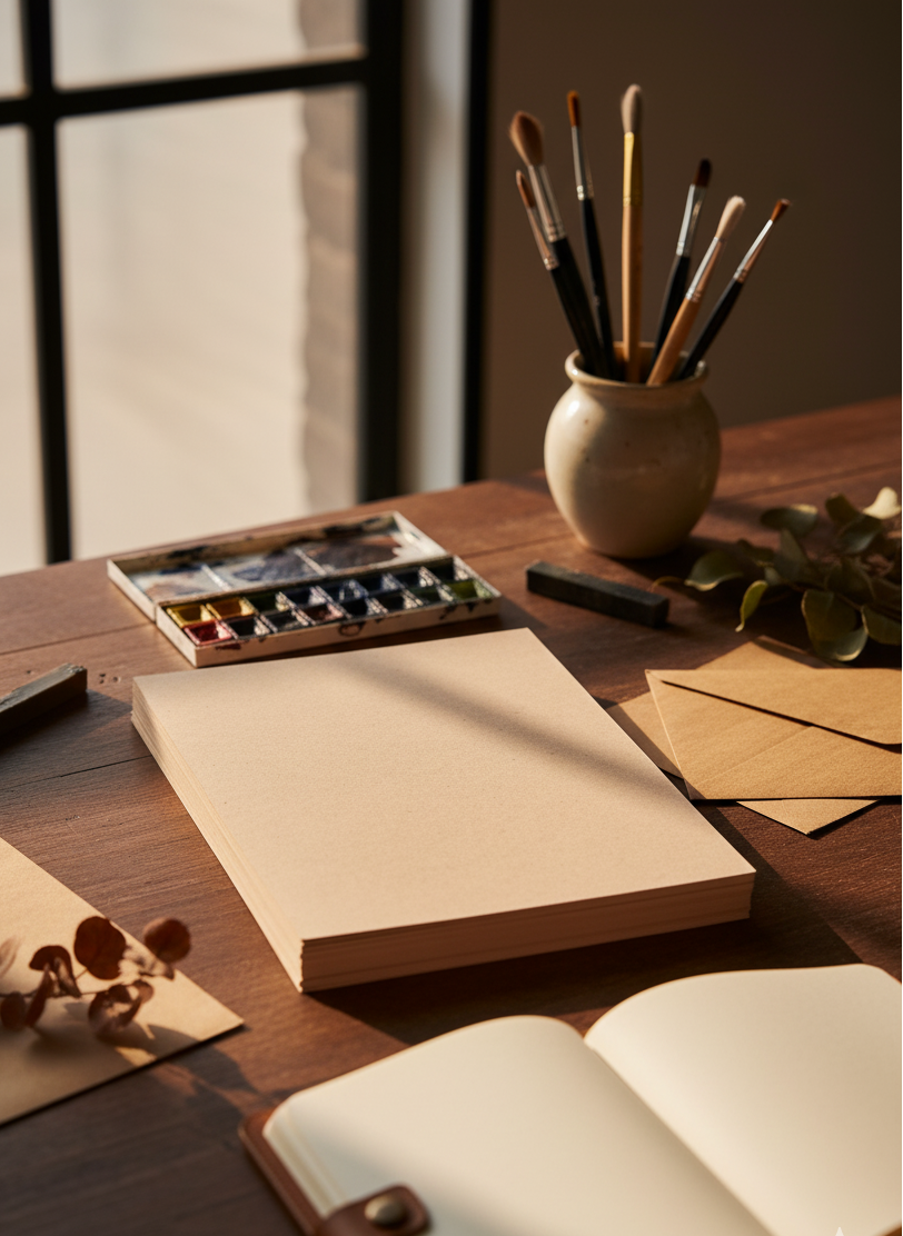 Papier Coton Artisanal A5 (15x21 cm) – Bords Droits | Joshy Craft