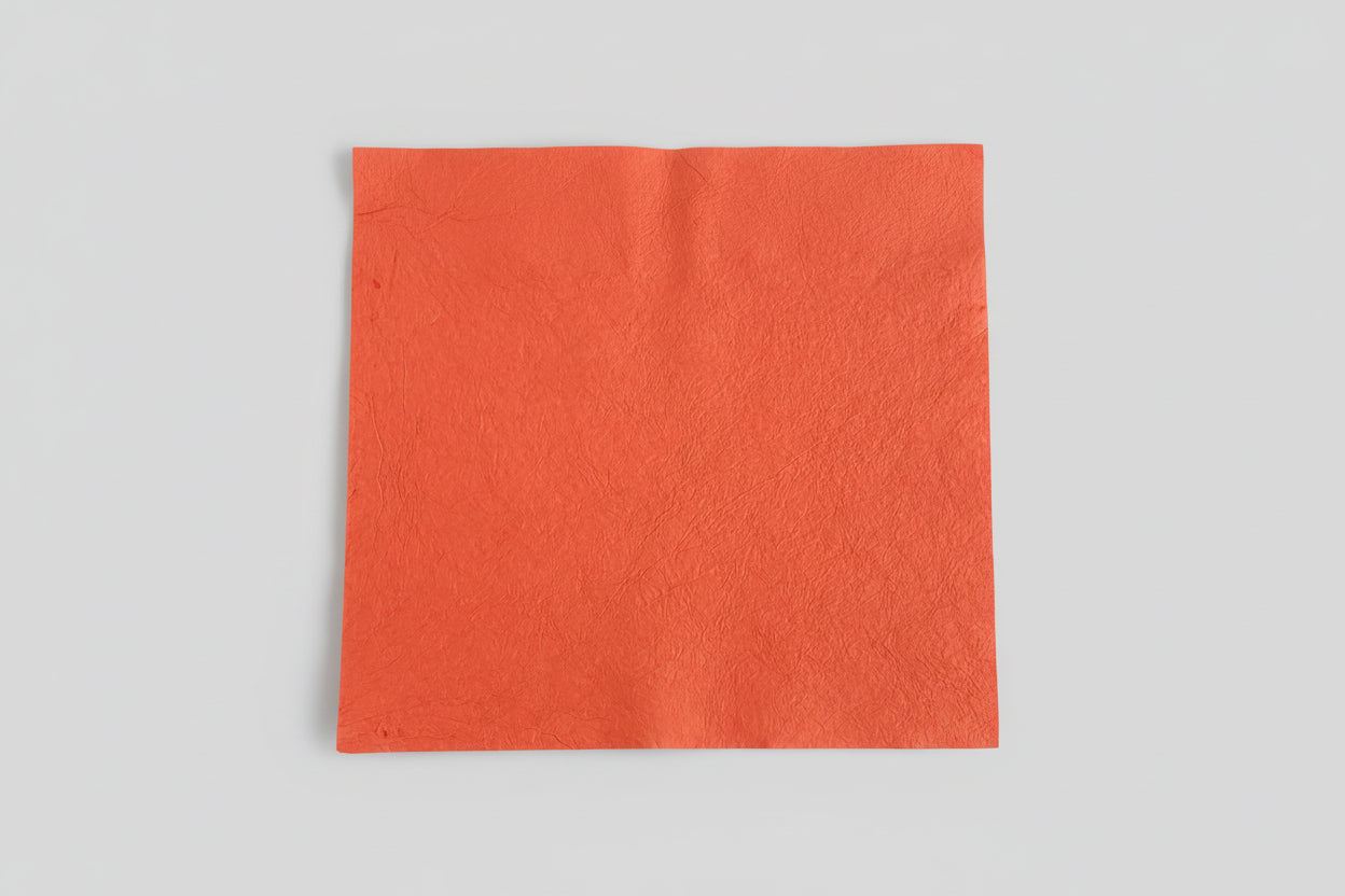 Papier Coton Artisanal 50x70 cm – Rouge Éclatant à Texture Froissée