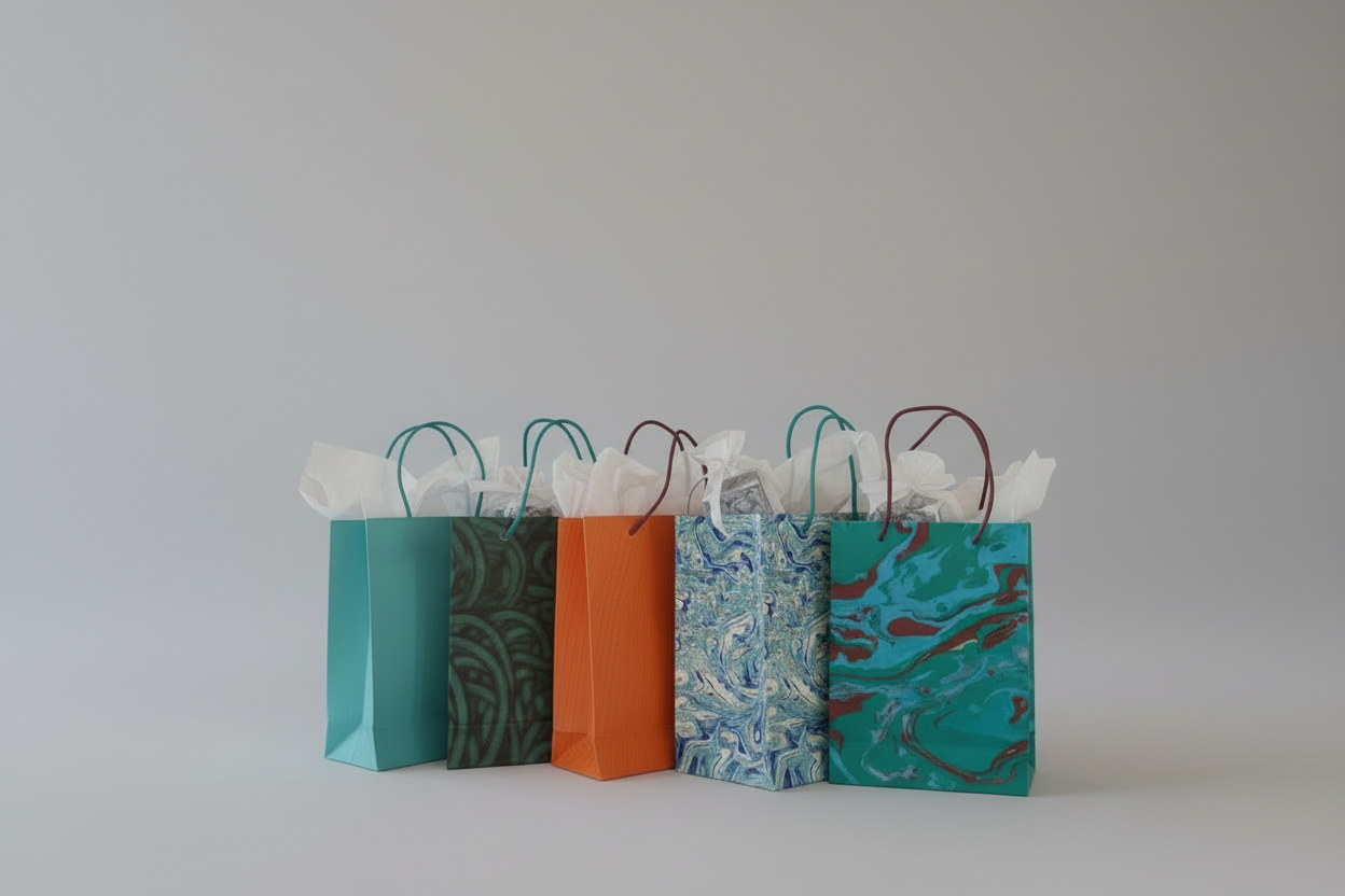 20 Sacs-Cadeaux Coton 200g – Nuances Océan & Marbré | Joshy Craft