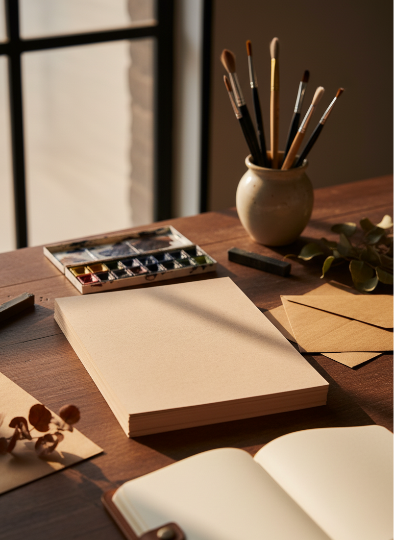 Papier Coton Artisanal A5 (15x21 cm) – Bords Droits | Joshy Craft