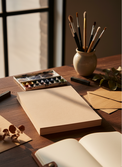 Le Charme du Petit Format : Papier Coton Artisanal A5 (15x21 cm)– Bords Coupés Droit