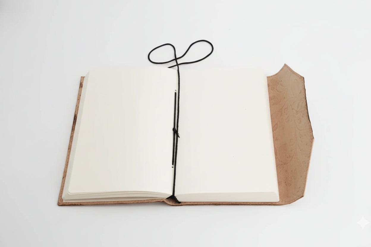 L'Authenticité au Bout de la Plume : Carnet en Cuir & Papier Coton - Format 19x12 cm
